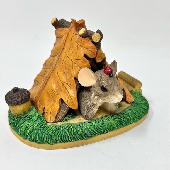 Vintage Fitz and Floyd Charming Tails Camping Out Figurine Whimsical Mouse Tent - Picture 3 of 13